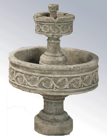 Paestum Two Tier Cast Stone Outdoor Garden Fountains Fountain Tuscan